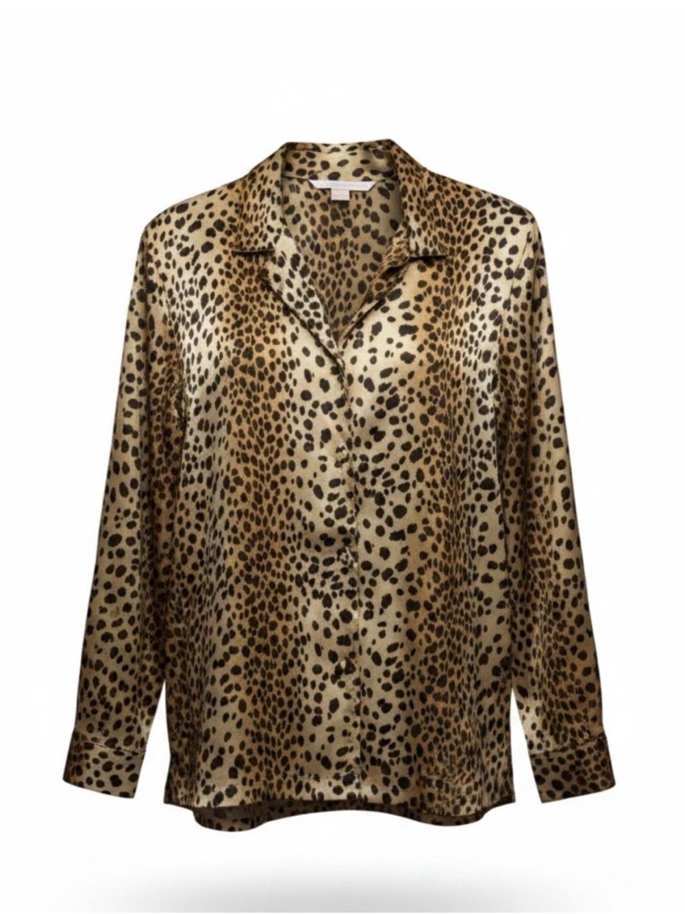 90's Vintage Victoria's Secret Leopard Print Button-Down Shirt Size Medium